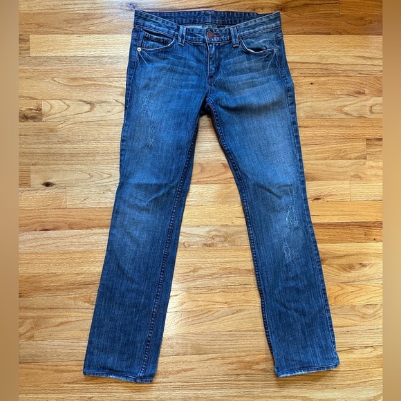 Armani Exchange Potassium Distressed Straight Leg Jeans - Picture 2 of 9